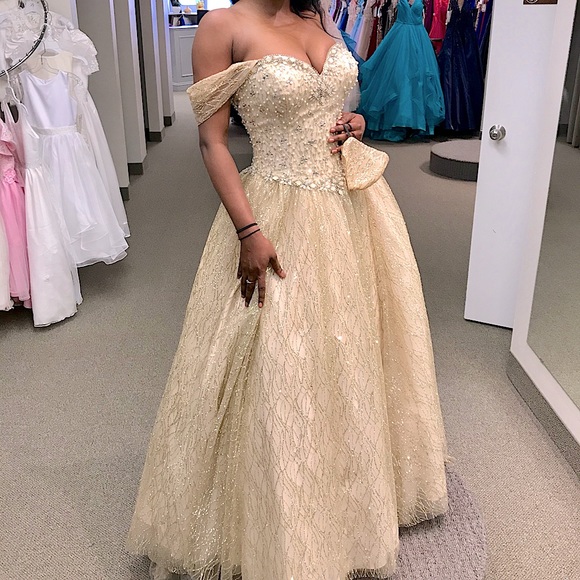 SWEETHEART GLITTER EMBELLISHED BALL GOWN - Picture 2 of 3